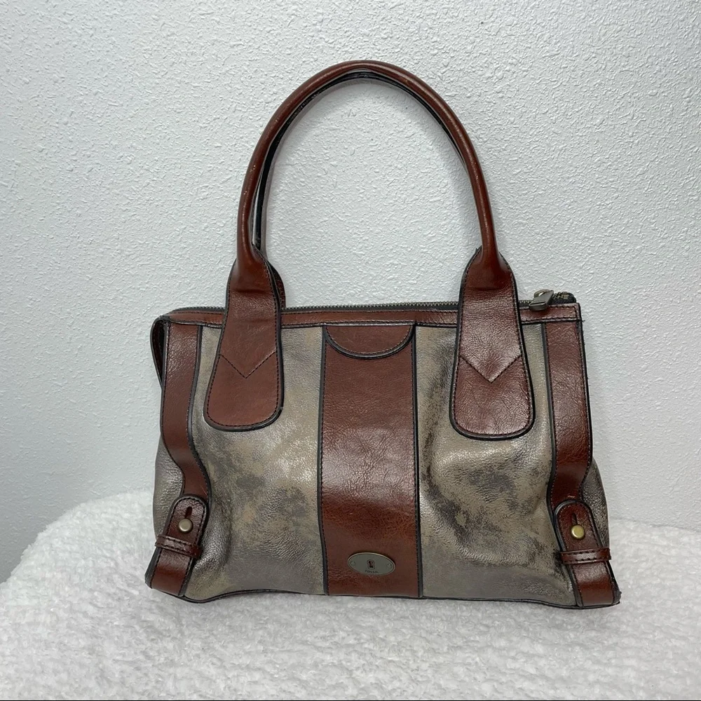 Fossil Vintage Reissue Leather Satchel Purse - Key details